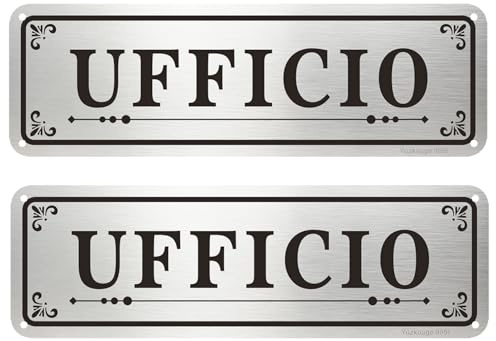 Yuzkouge Cartello In Alluminio Per Ufficio, 25 x 8 cm, Retro Con Adesivo Autoadesivo, Facile Da Installare, Resistente Ai Raggi UV, Impermeabile Alle Intemperie