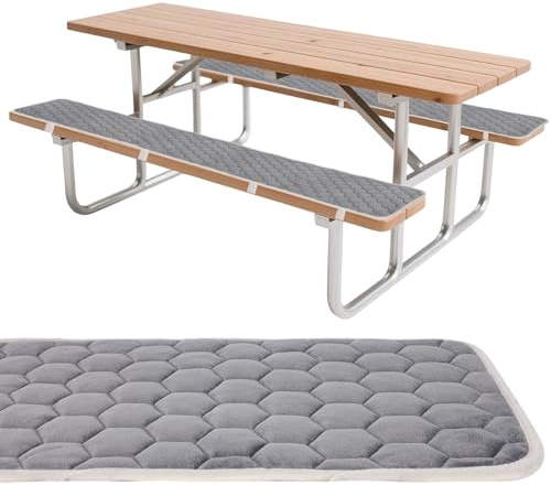 OUGPIU 2 Stück Bierbank-Auflage,Sitzauflage Bierzeltgarnitur Gepolstert,1cm Dicke Bierbank Polster mit Elastischen Bändern,Bierbänke Kissen,Waschbare Festzeltgarnitur Sitzauflage (28x180cm)