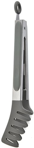 Pinza De Pasta Pinza Para Espaguetis - Cuchara De Pasta De Silicona Alimentaria Con Dientes, Para Alimentos Resistente Al Calor | Pinzas Con Mango De Acero Inoxidable Con Cabeza De Silicona, Se