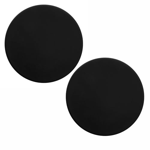2er Set Tür-Rosetten rund als Blindabdeckungen echt Edelstahl, Ø 55 mm | Schwarz pulverbeschichtet mit 3M-VHB-Klebepad.
