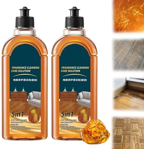 2 Stück Parkettreiniger,Floor Cleaner 500ml Bodenreiniger,Parkettpflege,Dual-Action Fleck-und Geruchsentferner,Natürlicher Glanz,Entfernt Kratzer,Geeignet für Laminat,Fliesen,Holzböden