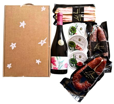 Lux Ibérico Cesta Gourmet Llanura - Vino Tinto, Patés y Panceta