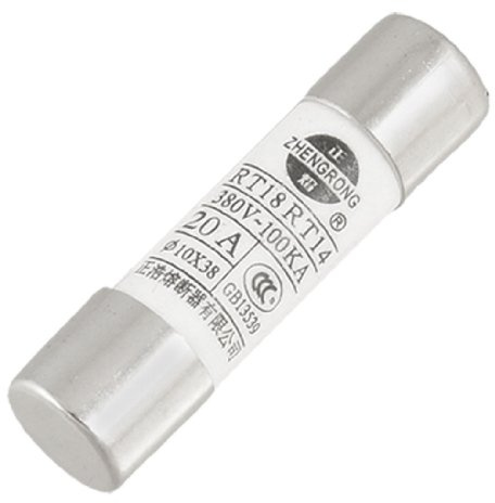 sourcing map 380V 20A 10 x 38mm Cerámica Tubo Cilíndrico Fusible Eslabones 5uds