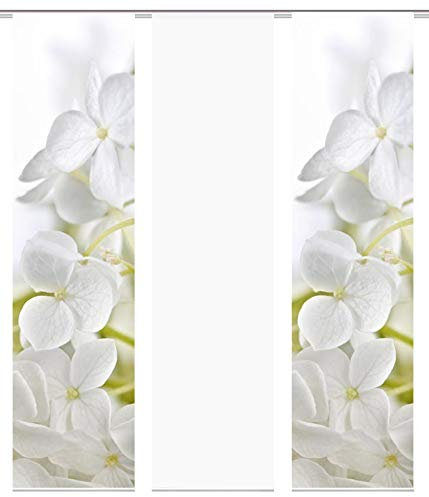 wohnfuehlidee 3er-Set Flächenvorhang | Deko Blickdicht | Padua | Höhe 245 cm | 2X Dessin /1x Uni transparent