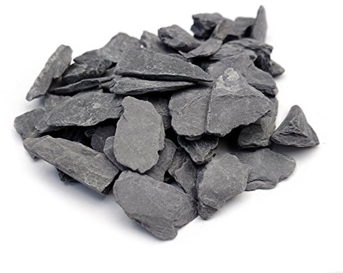 Natural Slate Stone -1/2 to 1 inch. Perfect Size for Miniature or Fairy Gardens, Aquariums, Reptiles, Terrariums, Model Railroads, Dioramas & Wargaming (1lb Grey)