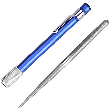 Serrated Knife Sharpening,Serrated Sharpener,Diamond Sharpening Stone Pen Stick, Portable Pocket Diamond Knife Sharpener Multipurpose Sharpening Stone Retractable Pen Type