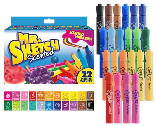 Mr. Sketch Scented Markers, Chisel Tip, Assorted Colors, 22 Count - Fun for Kids, Coloring, Spark Creativity, Arts & Crafts