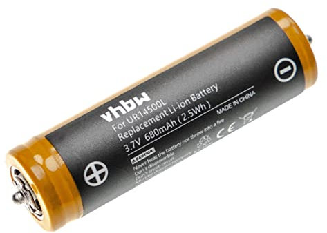vhbw batteria compatibile con Braun Series 5 530, 550, 550s-3, 550s-4, 560, 560s-3, 560s-4, 570cc, 570cc-3 rasoio elettrico (680mAh, 3,7V, Li-Ion)