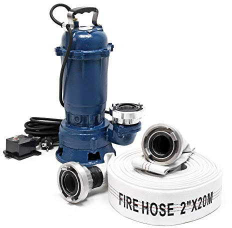 Wiltec Pompa sommersa acque nere 1100 w Portata 15000 l/h, tubo da 20 m Pompa a immersione