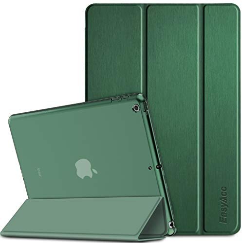 EasyAcc Fodral kompatibelt med iPad 6:e/5th Generation 9,7 tum 2018/2017, ultratunt halvgenomskinligt matt skyddsfodral med stativfunktion, grön