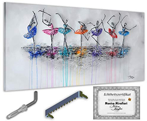 Monica Mirafiori I 100% HANDGEMALT I Gemälde Dancing 120x60cm | Gemälde Handgemalt | Acrylgemälde | Sehr Großes Acrylbild I Moderne Kunst I Kunstbilder