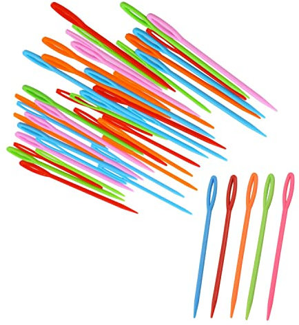 DUjuanhong 100 Agujas de Coser de Plástico,7 cm Agujas de Teje Agujas de Tapiz Agujas de zurdo Multicolores Agujas de Seguridad para Manualidades de Costura de Lana y Bricolaje para Niños