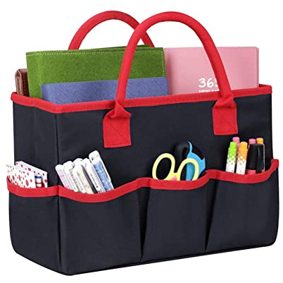 Craft Supplies Tote Bag Storage Caddy Organizer For Artist Kindergarten School Teacher Stationery Art Supplies Carrying Case For Drawing Book Notebook Paint Brushes