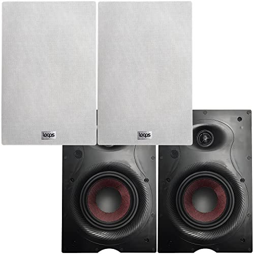 Loops 2x PAIR 140W 6.5” Low Profile In-Wall Speakers - 2 Way 8 Ohm