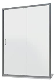 Box Doccia Nicchia 150 cm Mod. Sicily 2 Ante Apertura Scorrevole Vetro Temperato 6mm Opaco Profili in Alluminio Cromato Flat Design Maniglia in Abs Cromato