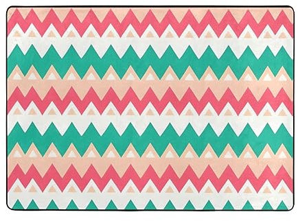 AthuAh Tappeto rettangolare con grafico ondulato curvo, tappeto moderno, antiscivolo, 203 x 148 cm, per soggiorno, camera da letto, ufficio, esterno