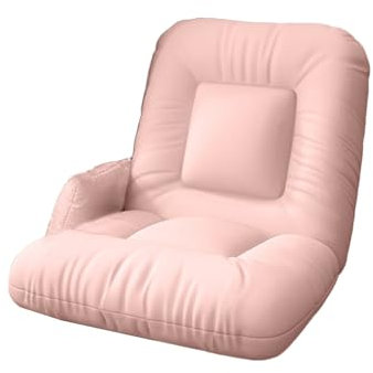 XLIHAWY Klappbares Bodensofa, Fünfter Gang Drinnen Einstellbar Bodenstuhl, Gepolsterte Kinder Sofastuhl Mit Rückenlehne Für Wohnzimmer Schlafzimmer (Farbe : Rosa, Größe : 20.86x19.68x22.44in)