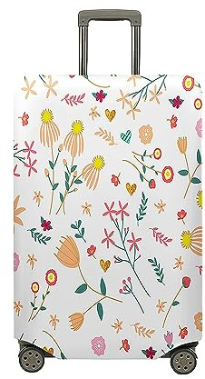 Highdi Frühlingsblumen-Druck Kofferhülle, Elastisch Reise Kofferschutzhülle Reisekoffer Koffer Schutzhülle, Kofferhülle Kofferschutzhülle mit Reißverschluss (Blumen,XL (29-32 Zoll))