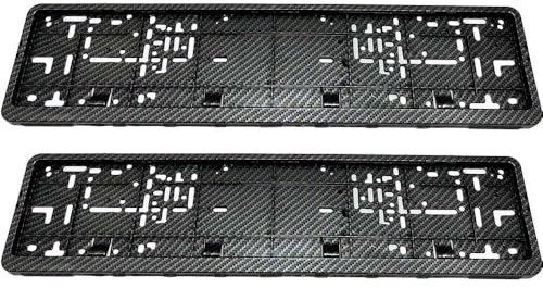 Yaagoo Number Plate Holder UK EU Car Licence Registration Plate Frame, 2X Carbon Fibre Black