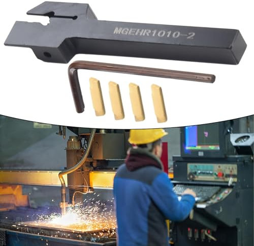 Porta utensili per tornio, diametro gambo 10 mm, lunghezza totale 100 mm, 4 pezzi scanalatura taglio