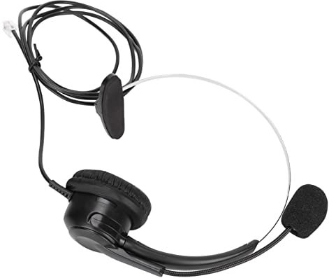 Yctze Cuffia Telefonica RJ9 con Microfono Regolabile a 330°, Auricolare con Riduzione del Rumore per Casa e Uffici Call Center Compatibile con Telefoni Fissi e Altri Dispositivi con