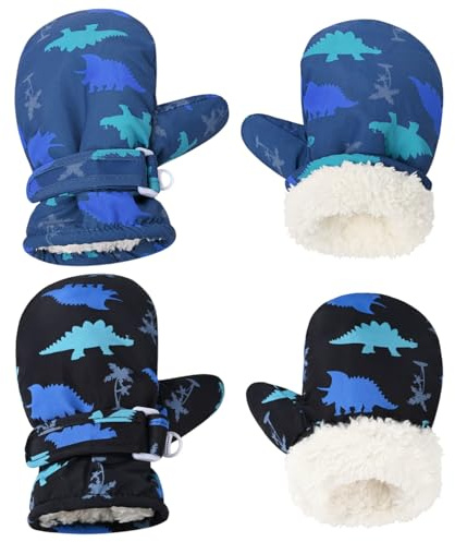 Weradau Fleece Lined Mittens for Baby Boys Girls,Baby Toddler Little Kids Winter Warm Gloves Mittens(2-4years)