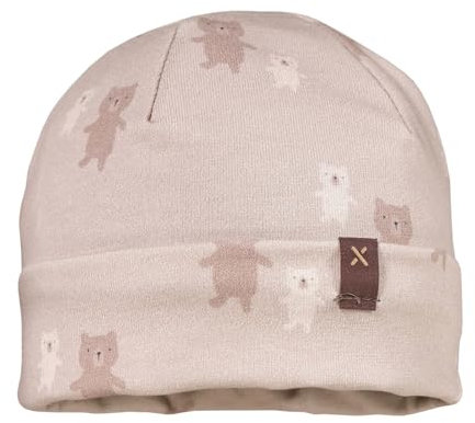 maximo GOTS Baby-Mütze, Umschlag Jersey Bedruckt Made in Germany 41 bär