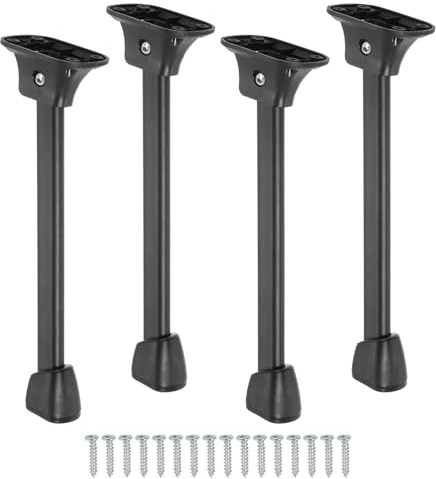 sourcing map Folding Table Legs, 4pcs 20cm(8) Metal Foldable Table Furniture Legs Laptop Desk Legs Replacement Legs for Cabinet Sofa Chair Bed, Black