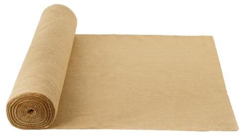 VEVOR Rotolo di Tessuto di Juta, 1016 mm x 22,86 m 50 x 50 Rotoli di Tessuto di Juta Naturale ad Alta Densità, Rotolo di Tessuto di Juta per Avvolgere Alberi, per Decorazioni, Artigianato, Matrimonio