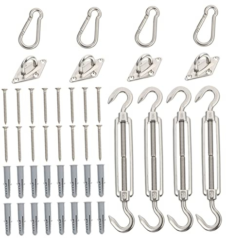 CAXUSD Stainless Steel Buckles Spring Hooks for Shade Net Hardware Accessories Sunshade Mounting for Camping Awnings and Garden Netting