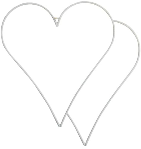 Decpero Metallherz 5er Set I 30 cm I zum Aufhängen I weiß I 5 Stück