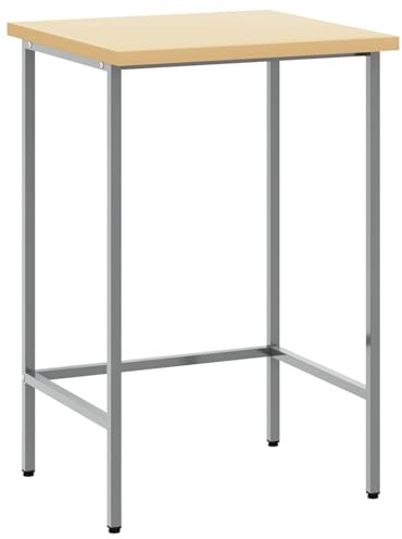 vidaXL Ecktisch Grau 55 x 55 x 85 cm Stahl und hochwertiges Holz | Mit 55 x 55 cm hast du genug Platz,