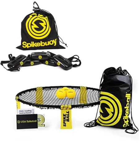 Spikeball Original Roundnet Game 3-Ball Set with SpikeBuoy Water Accessory Bundle