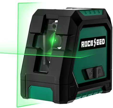 RockSeed Dual Modules Laser Level with 1.2m Tripod, Self Leveling Line Level, Horizontal and 150° Vertical Green Beam, 2 AA Batteries, Carrying Bag, for Home Decoration/DIY/Construction Site