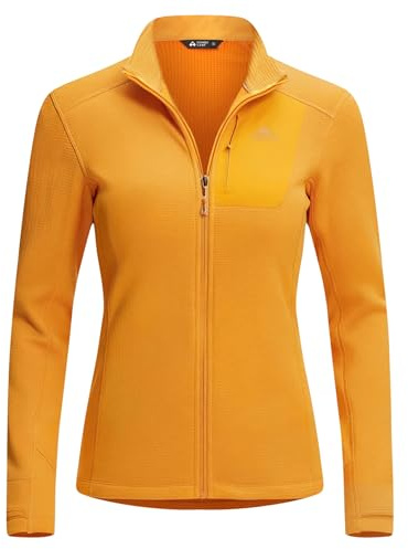Pioneer Camp Damen Fleecejacke ohne Kapuze – Leichtes, Atmungsaktives,Hohe Elastizität Fleeceshirt mit Reißverschluss Winddichter Stehkragen für Outdoor-Aktivitäten wie Klettern, Skifahren & Wandern