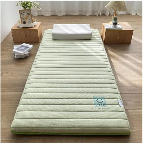 Matelas - Tapis de couchage pliable de style minimaliste Surface matelassée douce Support léger Coussin de lit en mousse pour dortoir d'étudiant Camping Chambre d'amis (A, 100 x 200 cm)