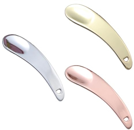 DECHOUS 3 Cucharas para Crema de Ojos y Maquillaje de Aleación de Zinc Tamaño Pequeño Diseño Metálico en Colores Dorado Plata y Rosa para Aplicación Facial y Cuidado Piel