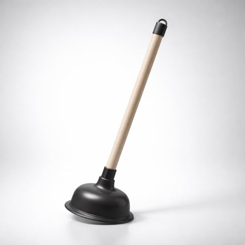 Grande stantuffo per lo scarico del WC, con ventosa in gomma, manico in plastica, ideale per cucine, bagni, lavandini, ciotole, vasche da bagno, tubi di scarico, docce, idraulici, stantuffo (1 pezzo)