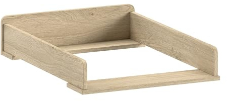 möbelando VIPACK Wickelaufsatz Sam – Sichere Wickelzone für Kleinkinder ab 0 Jahren – Stabiler Aufsatz für SAM-Kommoden – Eiche Melamin Dekor – Maße 53x15x72,2 cm