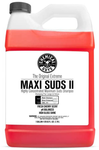 Chemical Guys CWS_101 Maxi-Suds II Super Suds Car Wash Soap and Shampoo, Cherry Scent (1 Gal)