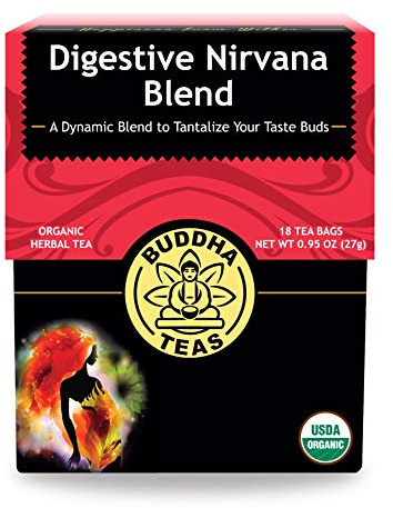Buddha Teas - Organic Digestive Nirvana Blend - Herbal Tea - For Health & Wellbeing - With Antioxidants & Minerals - Clean Ingredients - Caffeine Free - OU Kosher & Non-GMO - 18 Tea Bags (Pack of 1)