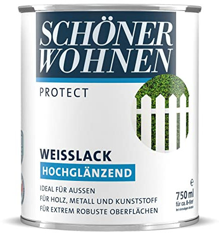 750 ml Schöner Wohnen PROTECT Fenster- und Türenlack Reinweiß glänzend