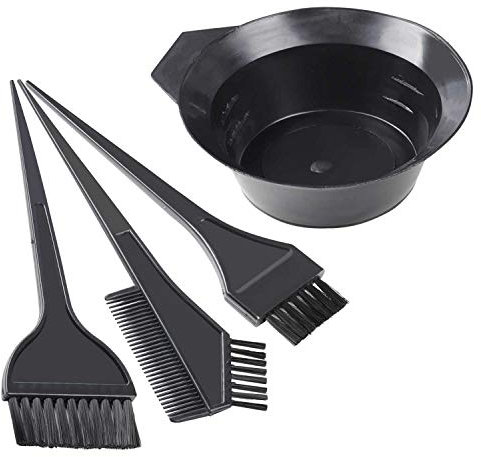 TRIXES 4-teiliges Haarfärbepinsel Set, Farbpinsel Haare, Pinsel zum Haare Färben, Haarfarbe Bürste, Haarfärbekamm für DIY Haarfärbemittel Salon Friseur Werkzeug Farb Pinsel Breit, 1x Haarfärbeschale
