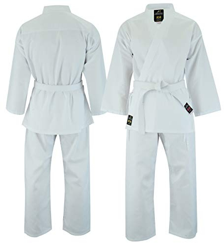 Uniforme Malino del traje del karate para los niños 6oz PolyCotton con la correa libre Color blanco Tamaño 1/140