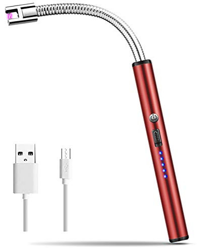 MOSUO Accendino ad arco elettrico, ricaricabile tramite USB, antivento, senza fiamma, lungo, per candele, cucina, barbecue, fuochi d'artificio