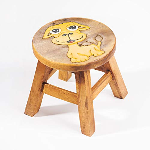 Kinderhocker, Schemel, Kinderstuhl massiv aus Holz mit Tiermotiv Dromedar, Kamel, 25 cm Sitzhöhe für unsere Kindersitzgruppe