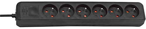 Brennenstuhl Ciabatta elettrica Eco-Line a 6 prese (ciabatta con maggiore protezione da contatto e cavo da 1,5 m), sistema a spina francese