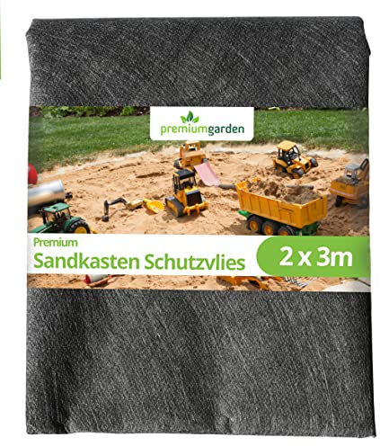Terragala Sandkastenvlies 2 x 3m, Gartenvlies Unkrautvlies, für zuverlässigen Unkrautschutz unter dem Sandkasten, 90g/m², grau