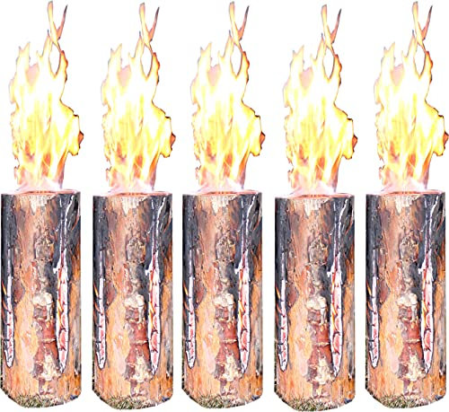 Schwedenfeuer 5 Stück Baumfackel Finnenfackel Gartenfackel Fackel H 35 cm D 14-20 cm