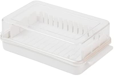 Beurrier HUSHUI, beurrier avec couvercle pour garde-beurre en plastique de comptoir et fente de coupe pour diviser et stocker le récipient à beurre